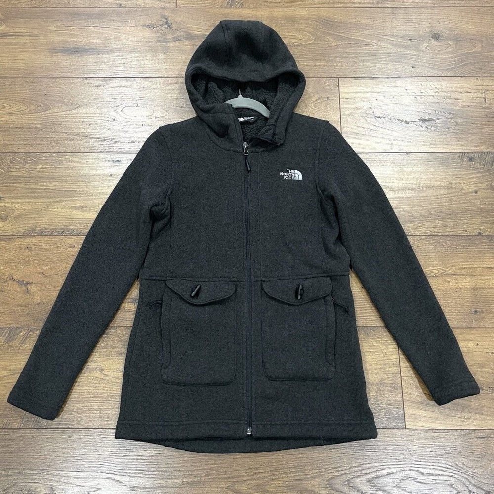 The North Face Jacket Womens Small Crescent Parka Full Zip Hooded Charcoal‎ Grey